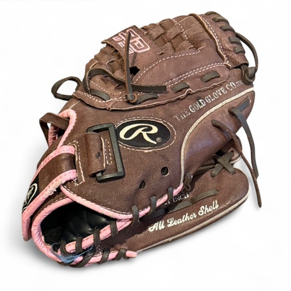 Rawlings Leather 11” Softball Glove with Pink Highlights - Picture 1 of 4